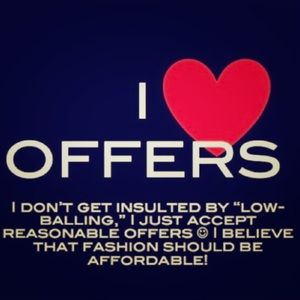 Offers are welcomed on my page